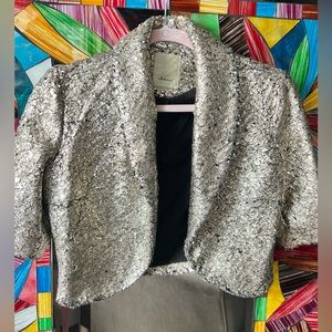 Shimmery cropped short sleeve jacket ✨